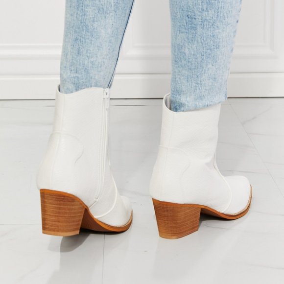 MMShoes Watertower Town Faux Leather Western Ankle Boots in White main image 0